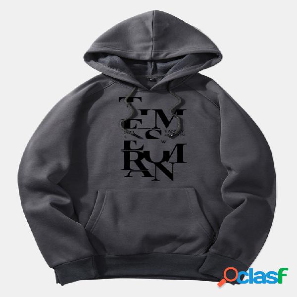 Mens Plain Style Solid Color Slogan Creative Muff Pocket