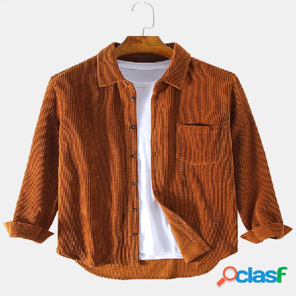 Mens Plain Style Veludo de algodão Solid Color Casual