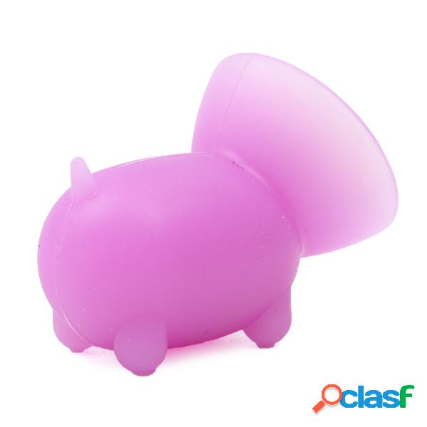 Mini Silicone Cute Pig Shape Sucker Phone Stand Suporte de