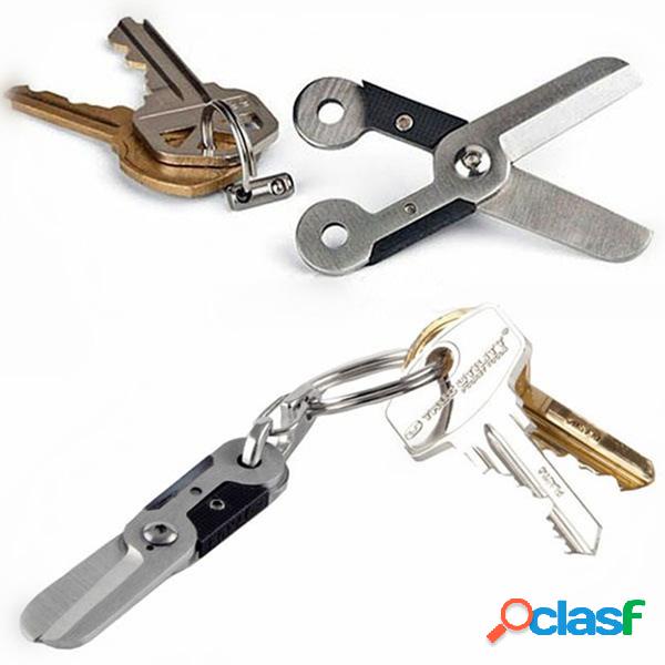 Mini chaveiro inoxidável Spring Scissor Pocket Tool Outdoor