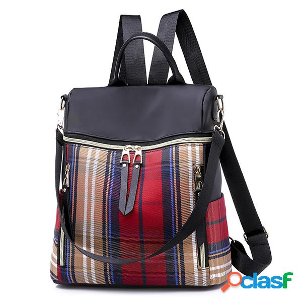 Mochila Casual de Hit-color de Nylon com Espasço grande