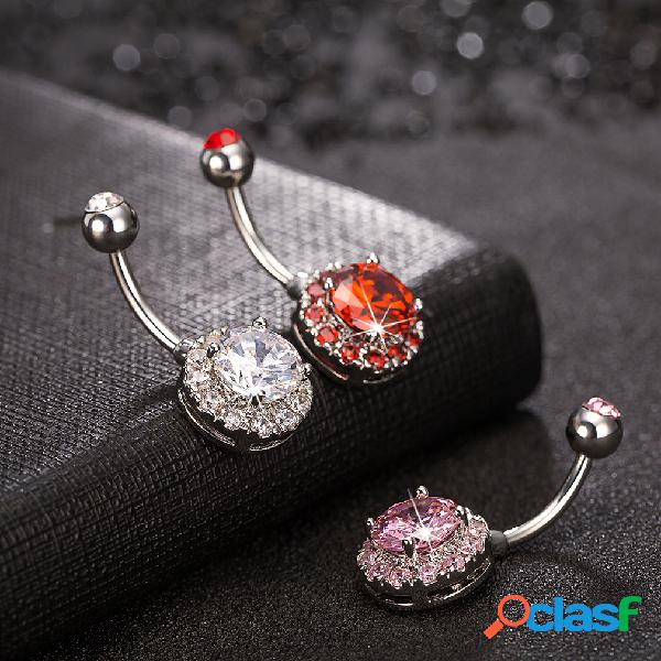 Moda Dazzling Zirconia Cristal Corpo Jóias Anel Umbigo