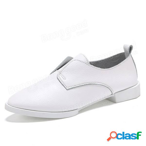 Mulheres Casual Pure Color Flat Slip On Shoes