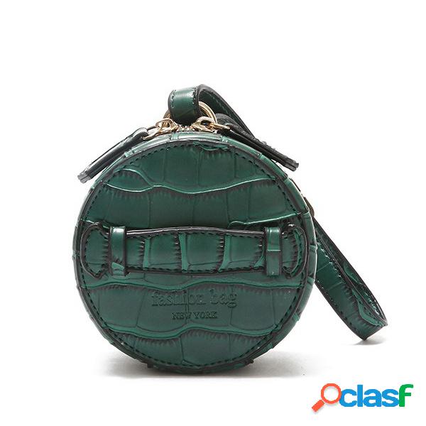 Mulheres Round Crocodile Padrão Bolsa Mini Chic Bolsa