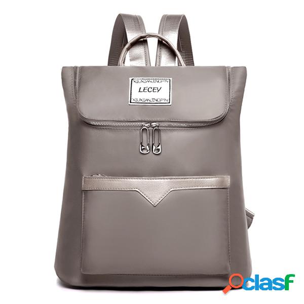 Mulheres Sólidos Mochila Casual Escola Bolsa Lazer Ombro