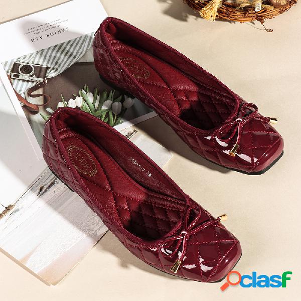 Mulheres bow decoração deslizamento em sapatos casuais