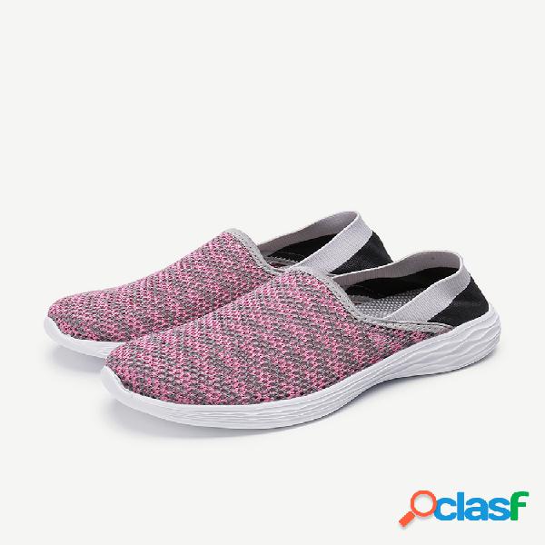Mulheres casuais correndo Lightwight Mesh Slip On Sneakers