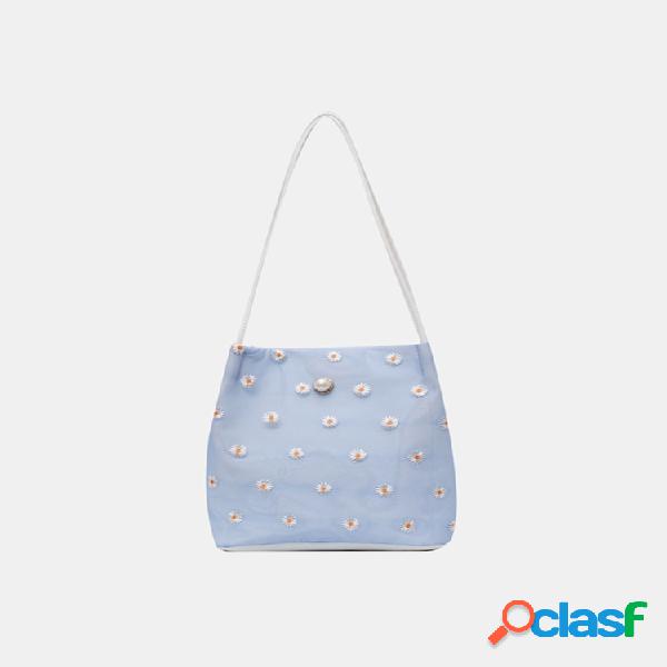 Mulheres de grande capacidade Daisy Lace Tote Ombro Bolsa