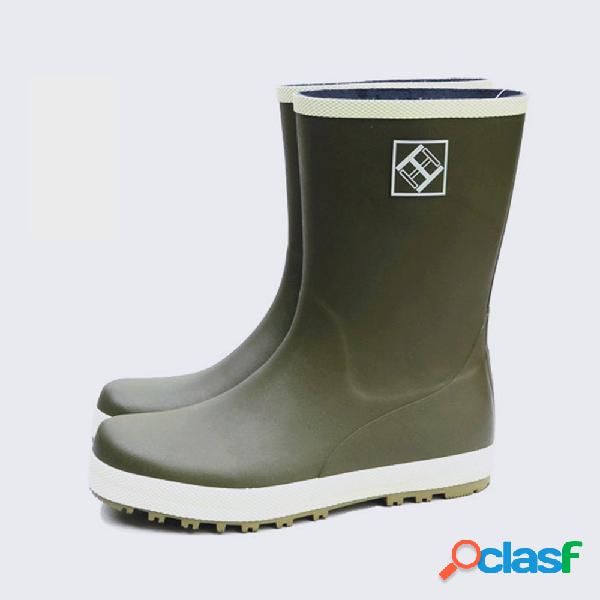 Mulheres impermeáveis de borracha botas de chuva de alta