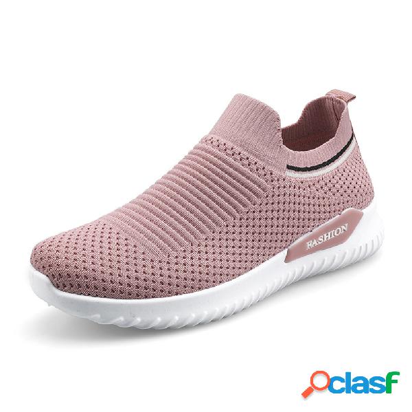 Mulheres malha respirável Slip On Atlético Running Casual