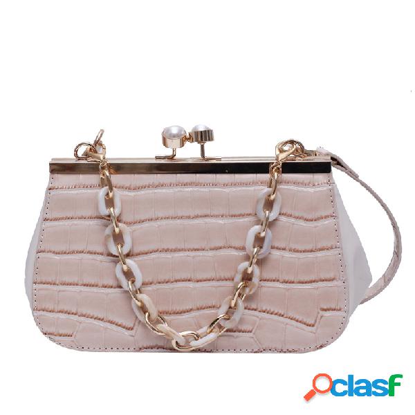 Mulheres retro fivela cadeia ombro Bolsa