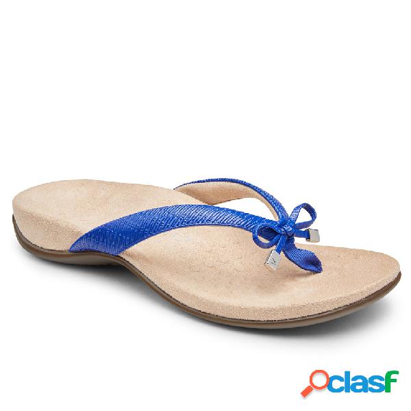 Mulheres tamanho grande bowknot clipe toe chinelos Praia