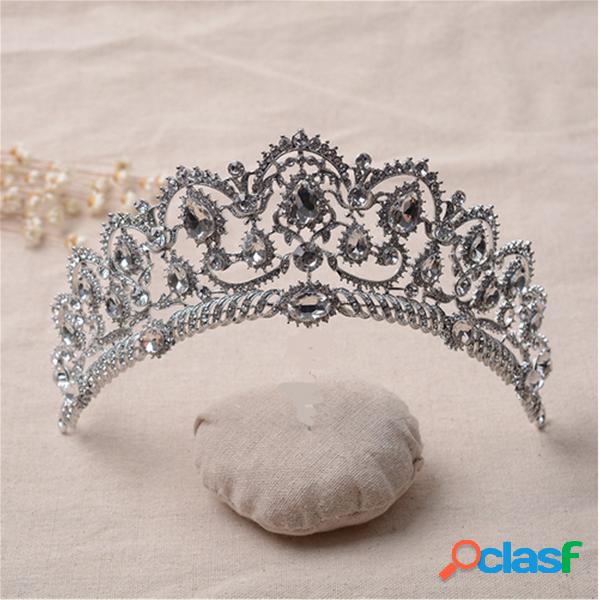 Noiva strass cristal princesa rainha coroa tiara cabeça