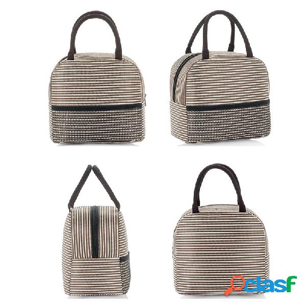 Nova Chegada Listrada Padrão Lunch Bag Saco De Isolamento