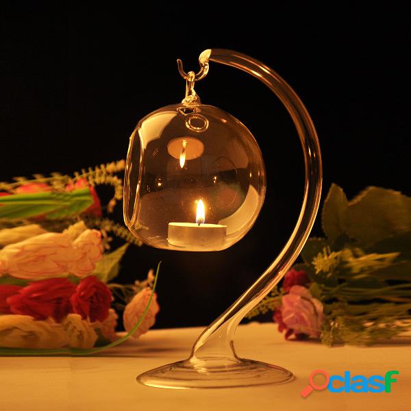 Pendurado Cristal Vidro Vela Mesa Luz Lâmpada Plantação
