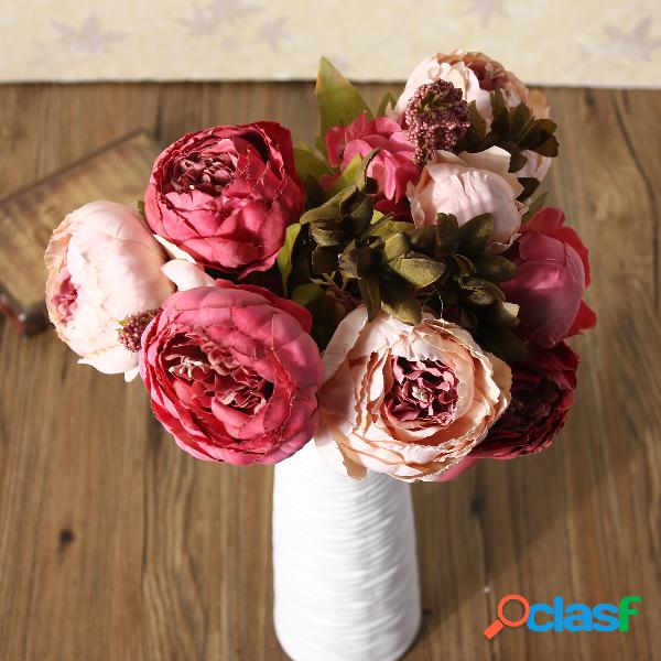 Peony Bouquet Artificial Silk Flowers Home Room Party