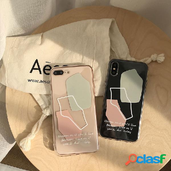 Phone case TPU simples estilo geométrico forma transparente