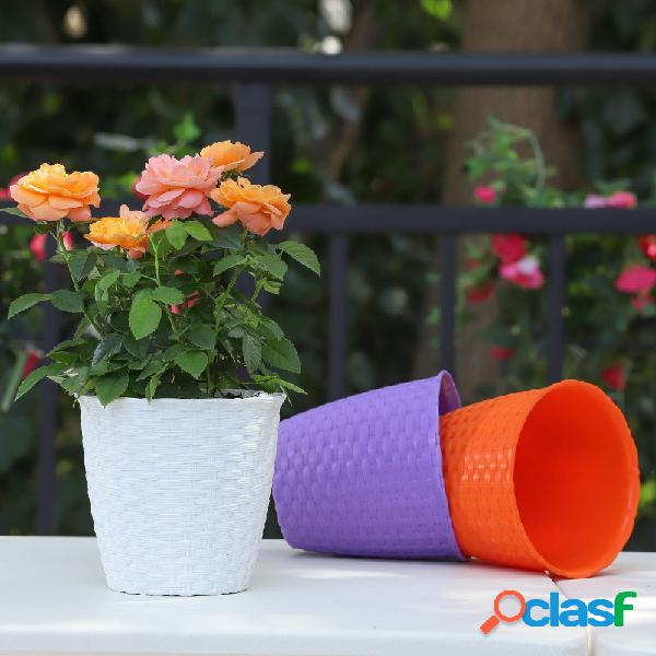 Plantas de resina de vime Vaso Decoração de jardinagem