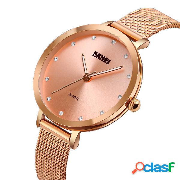 Relógios De Pulso De Quartzo De Cristal Casual Ultra Fino
