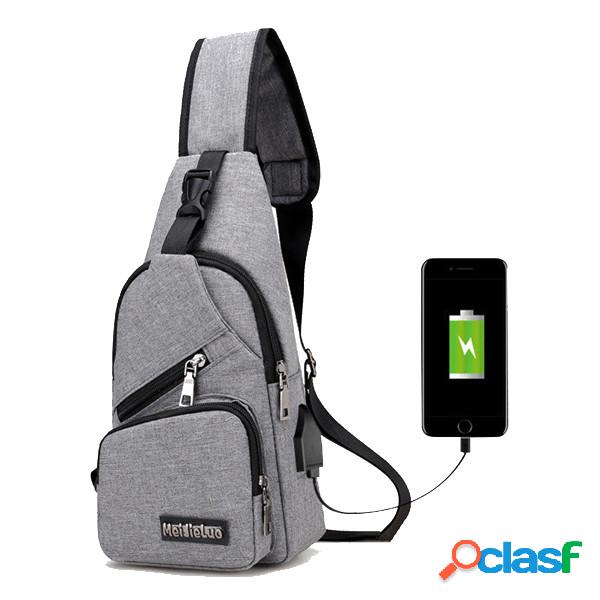 Saco a Tiracolo Casual de carregamento do USB exterior