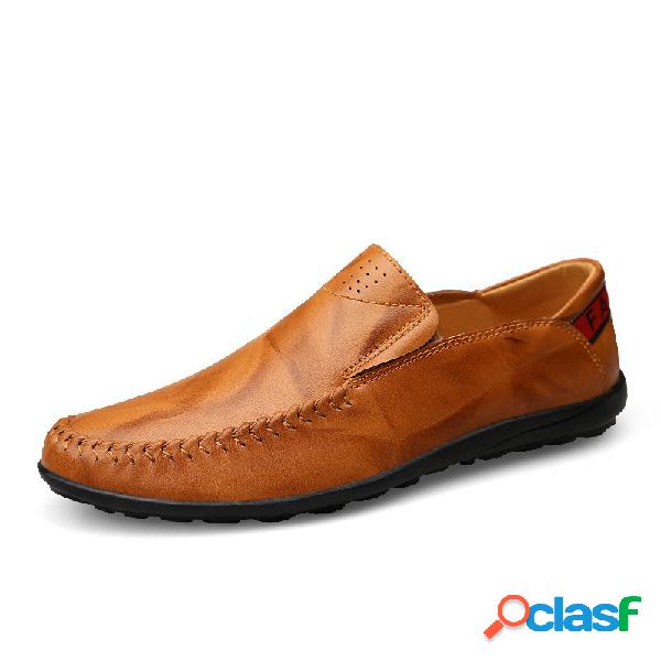 Sapatos Masculinos de Couro Real de Vaca Tamanho Grande