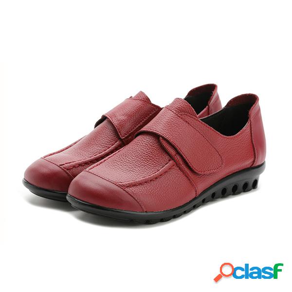 Soft Couro Sole Gancho Loop Plano Pure Color Sapatos