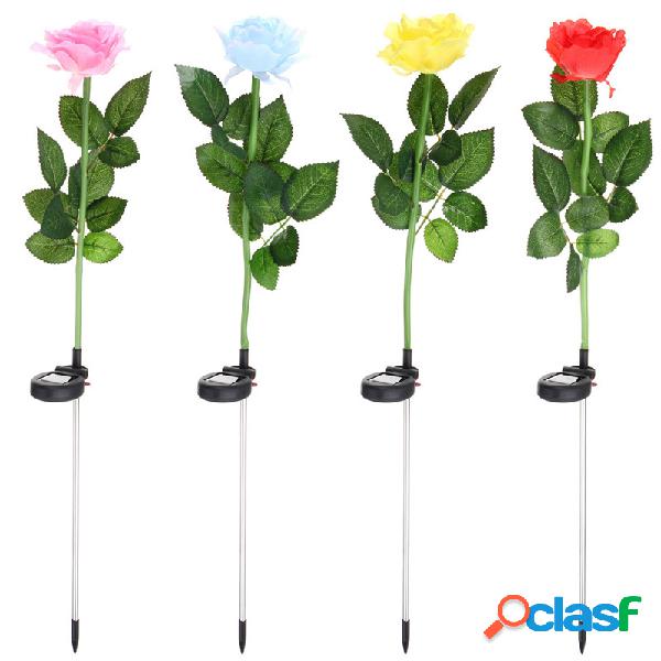 Solar Power Rose Garden Stake Paisagem lâmpada Outdoor Yard