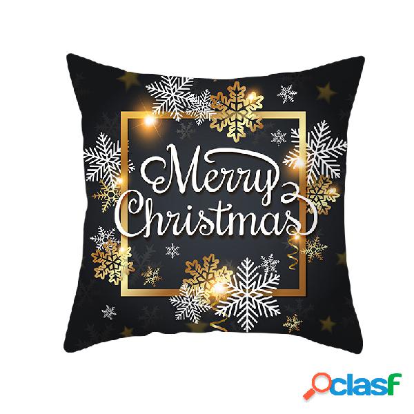 Série de Natal preto dourado Microfibra Capa de Almofada