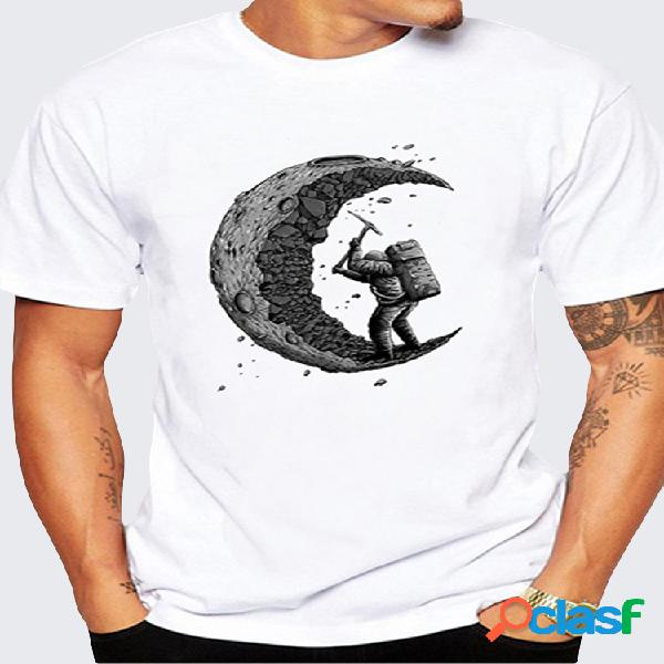 T-shirt Masculino Para Verão Decote Com Impressão T-shirt