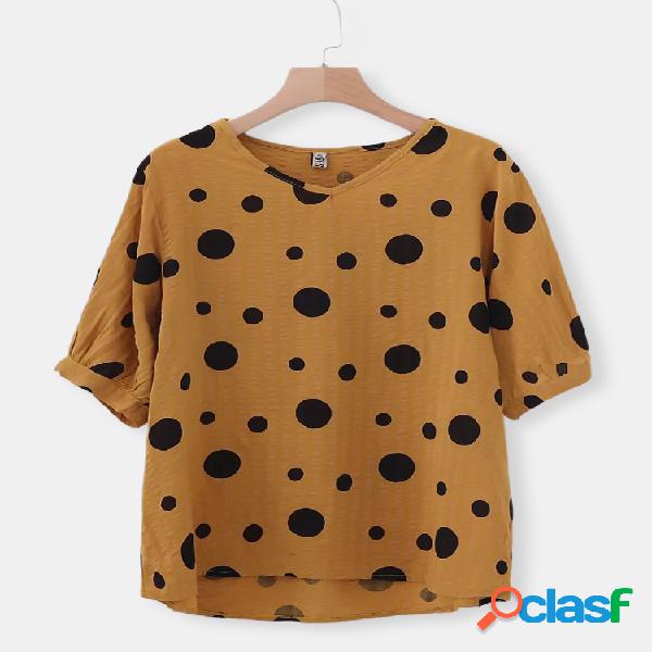 T-shirt do verão do às bolinhas da forma