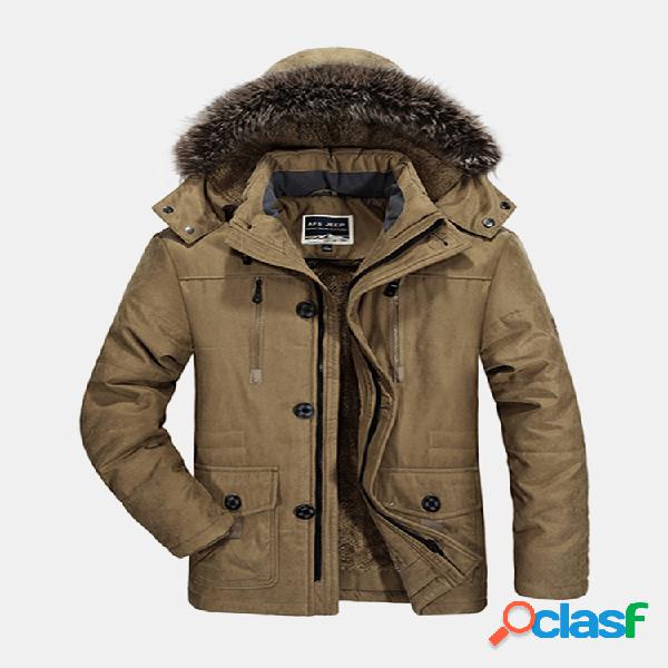 Tamanho Plus Inverno Espirrar Revestimento Destacável de
