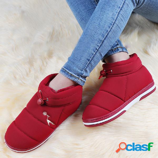 Tamanho grande impermeável quente Soft ankle boots plana