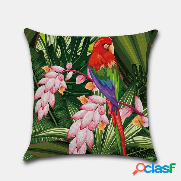 Tropical Flor Fronha Flamingo Parrot Folha Roupa De