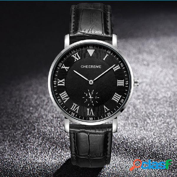 Ultra Fino Dial Design Homens Relógio De Pulso Relógio De