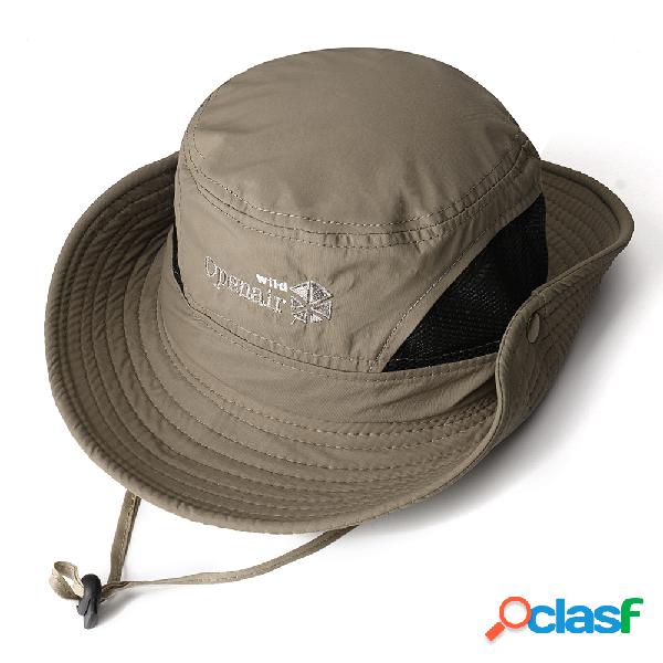 Unisex Pescador Boné Respirável Pode Amarrado Ao Ar Livre