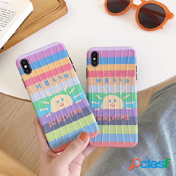 ainbow Color Face Iphone8 / 7plus Phone Caso Para Apple Xs /