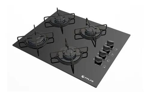 Cooktop A Gás Atlas 4 Bocas Agile Preto - Bivolt