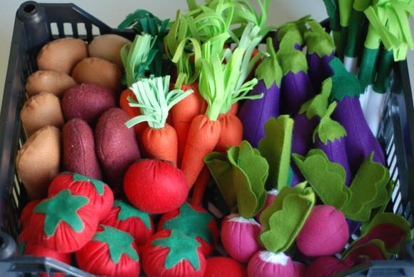 Kit Frutas legumes em feltro Sortido 32 itens