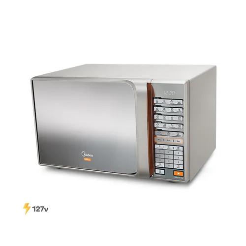 Micro-ondas Midea Liva 30l Prata Espelhado Grill Mtaeg41