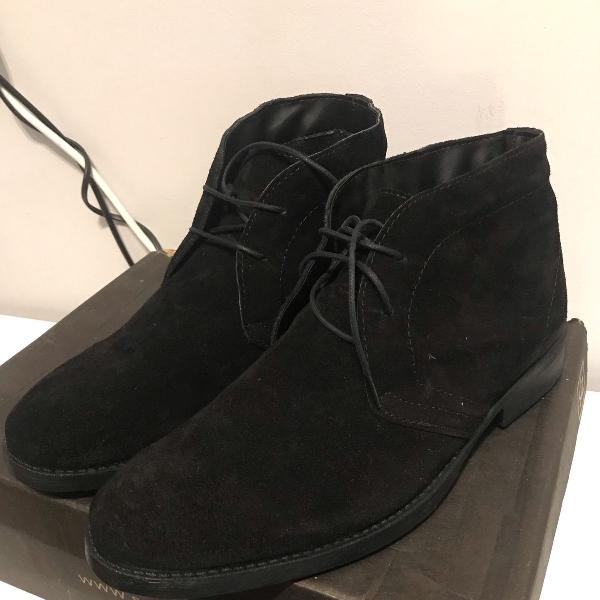 bota masculina preta camurça - tam 41/42 - nova