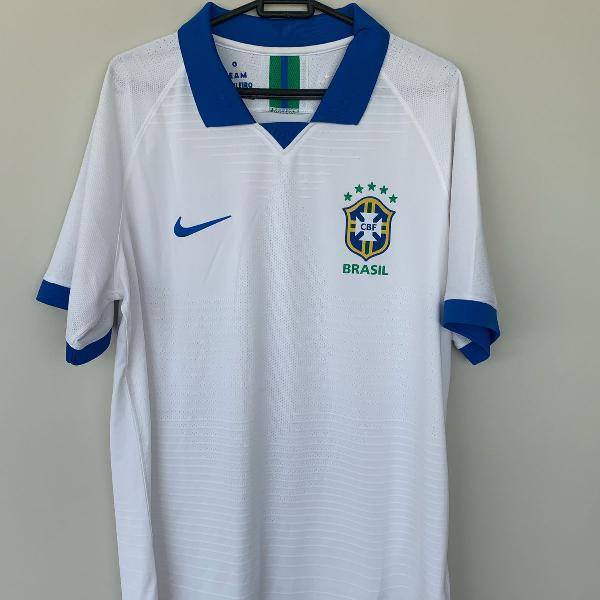 camisa nike brasil branca modelo jogador