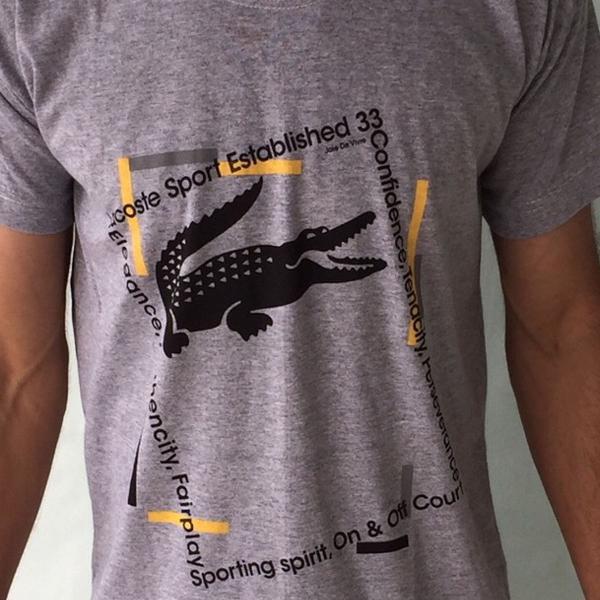 camiseta lacoste masculina cinza p