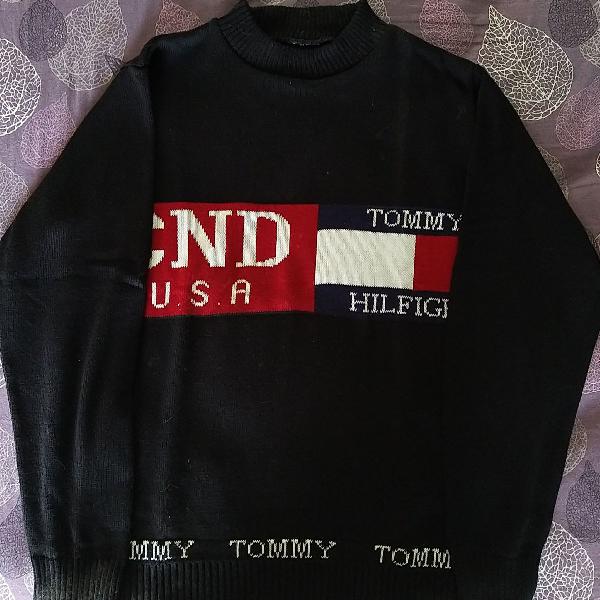 suéter Tommy Hilfiger preto lã