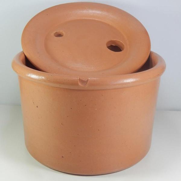 vaso cerâmica com tampa (com furo) p/ bebedouro fonte gatos