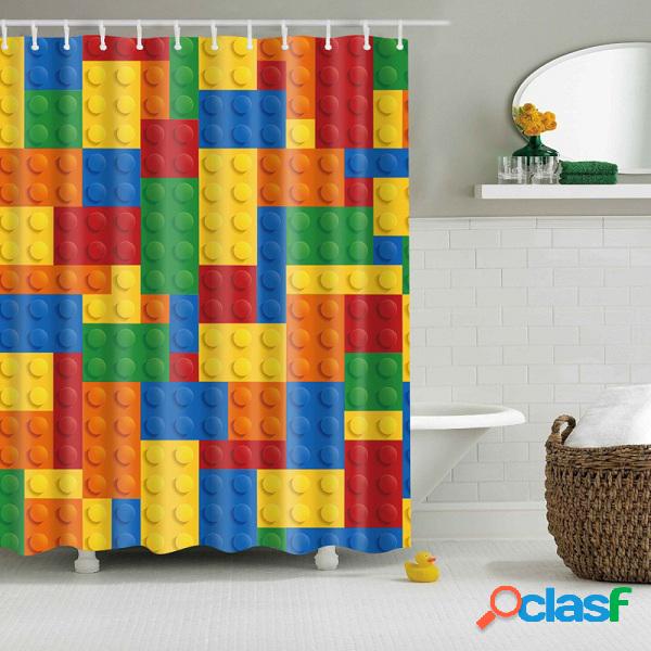 180CM x 180CM Cortina de chuveiro multicolor criativa com 12