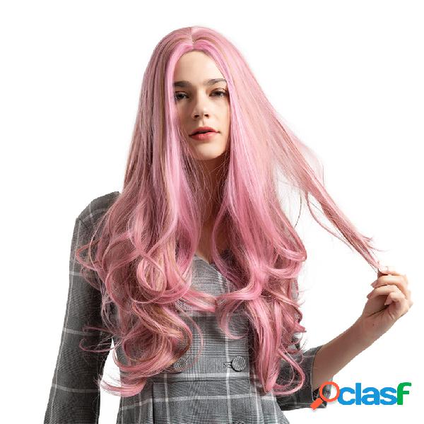 26 Polegada Perucas Sintéticas Fumaça Rosa Moda Perucas de