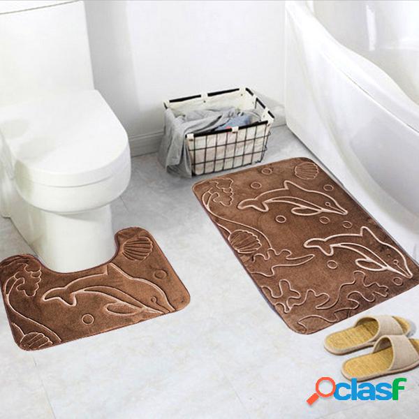 2Pcs / set Tapete de banho Anti Non Slip Bathroom Door