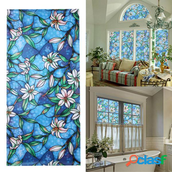 3D Sunscreen Window Flower Stained Glass Film Sticker