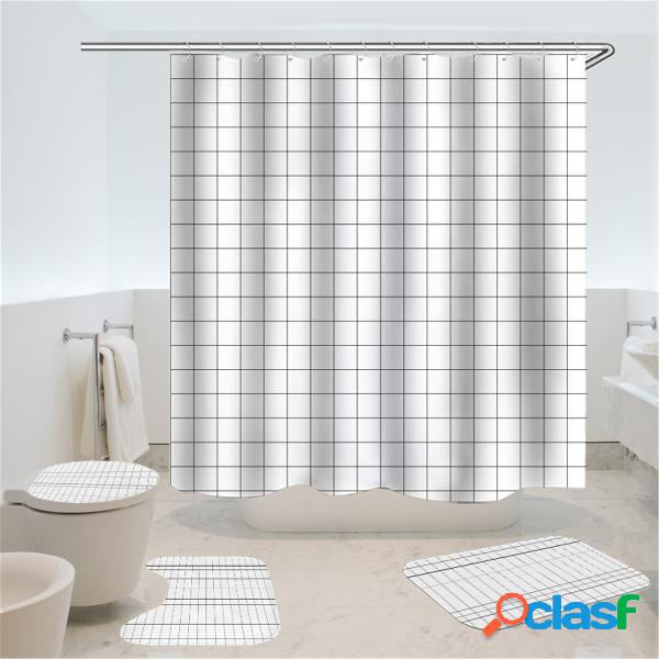 4 pçs / set impermeável egípcio cortina de chuveiro +