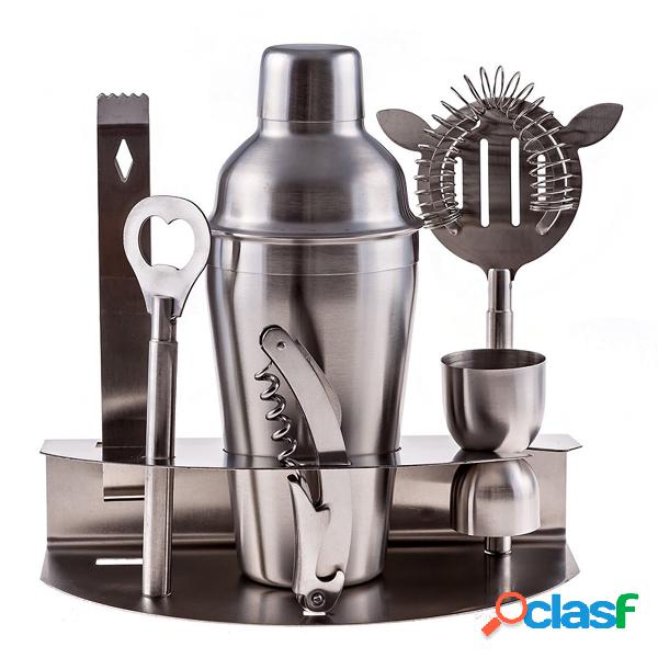 7PCS aço inoxidável Cocktail Shakers Misturador Bartender